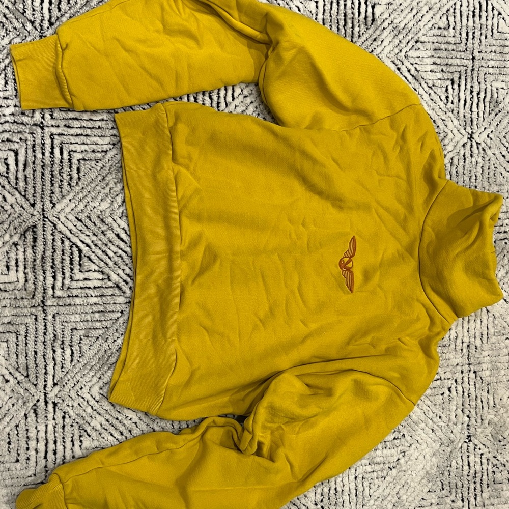 Cozy Playboy Sweatshirt, Mustard Yellow with Embroidered Logo - Picture 4 of 5